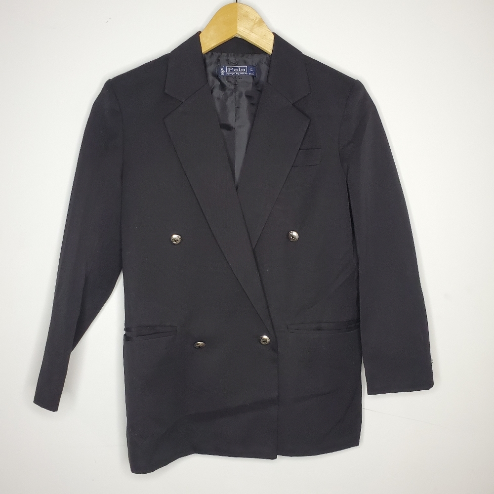 POLO double breasted black retro blazer